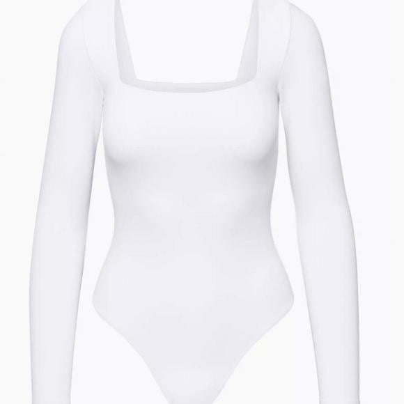front view of white bodysuit